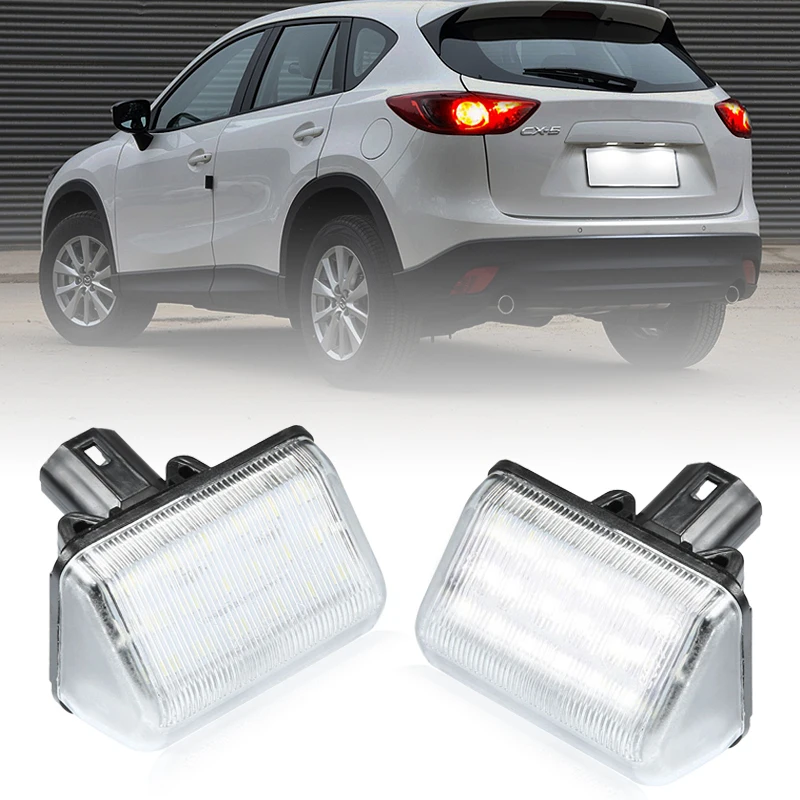 2Pcs For Mazda 6 Mazdaspeed6 CX-5 CX-7 White LED Number License Plate Light Replace OEM 13061970