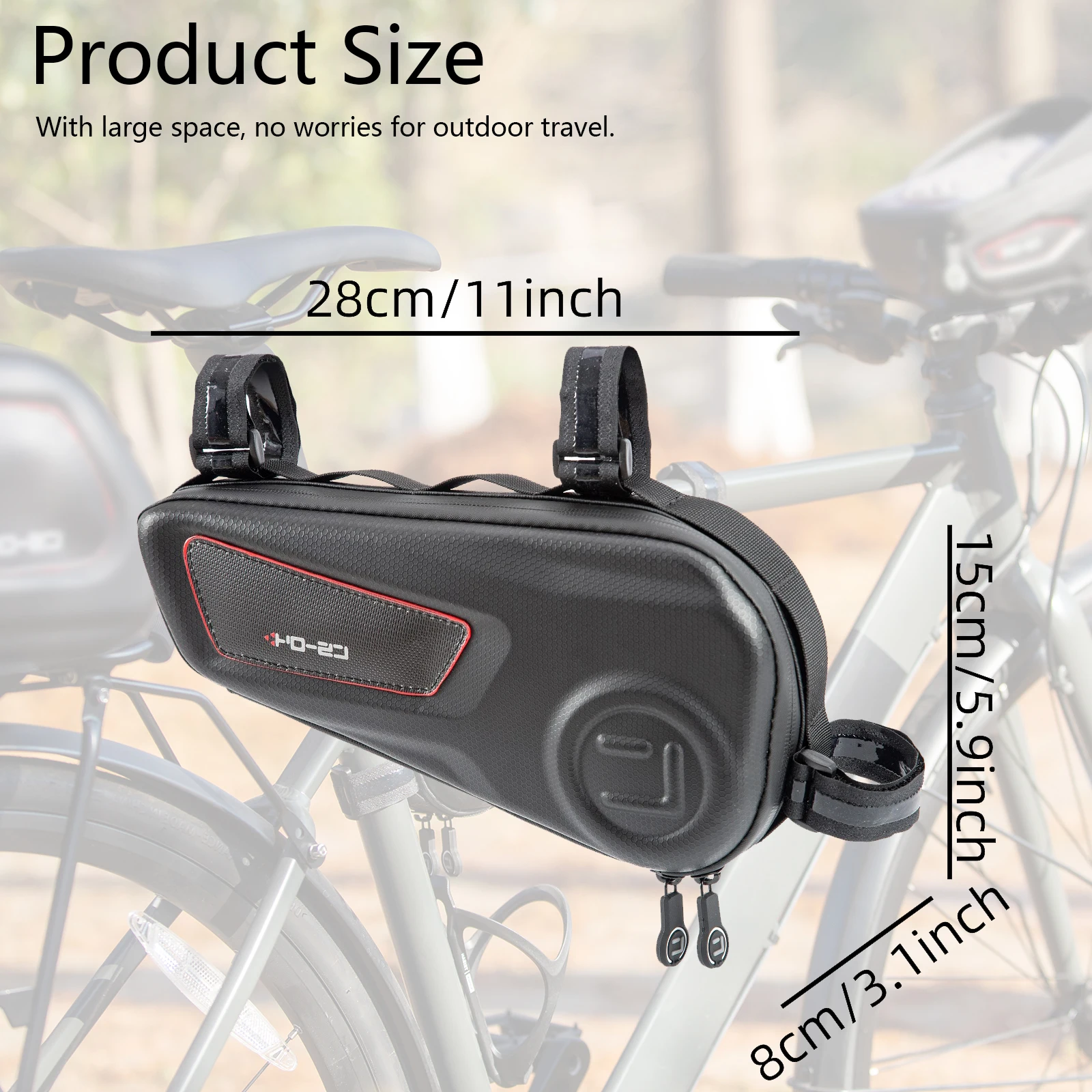 Bike Frame Storage Bag, Hard Shell Waterproof Bicycle Triangle Bag, Riding Storage Bag, For Mountain Road Bike Trip