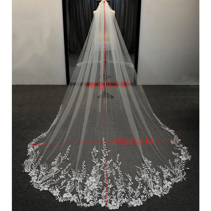 Braut Mopp Spitze Langen Schleier Super Mori Koreanische Einfache Doppel-schicht Haupt Hochzeit Kopfschmuck