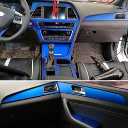 For Hyundai sonata 9 2015-2017 Interior Central Control Panel Door Handle 3 Carbon Fiber Stickers Decals Car styling Accessorie