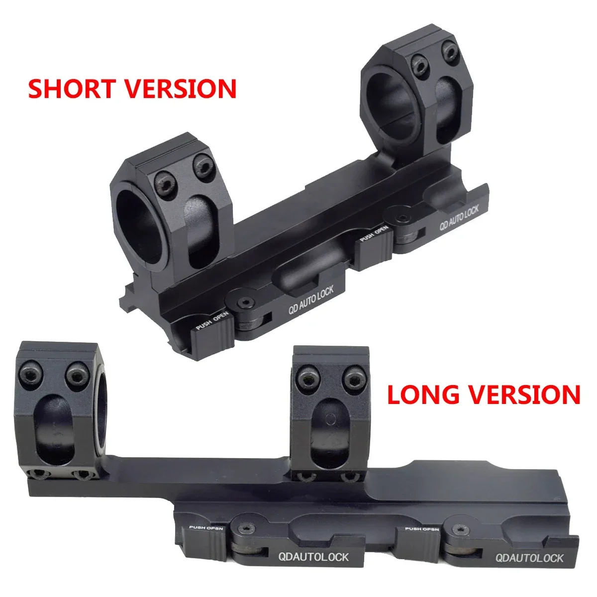 Extended Quick Detach Release QD 25.4mm 30mm Dual Rings Scope Lever Mount Fits 20mm Cantilever Rail Hunting Accessories