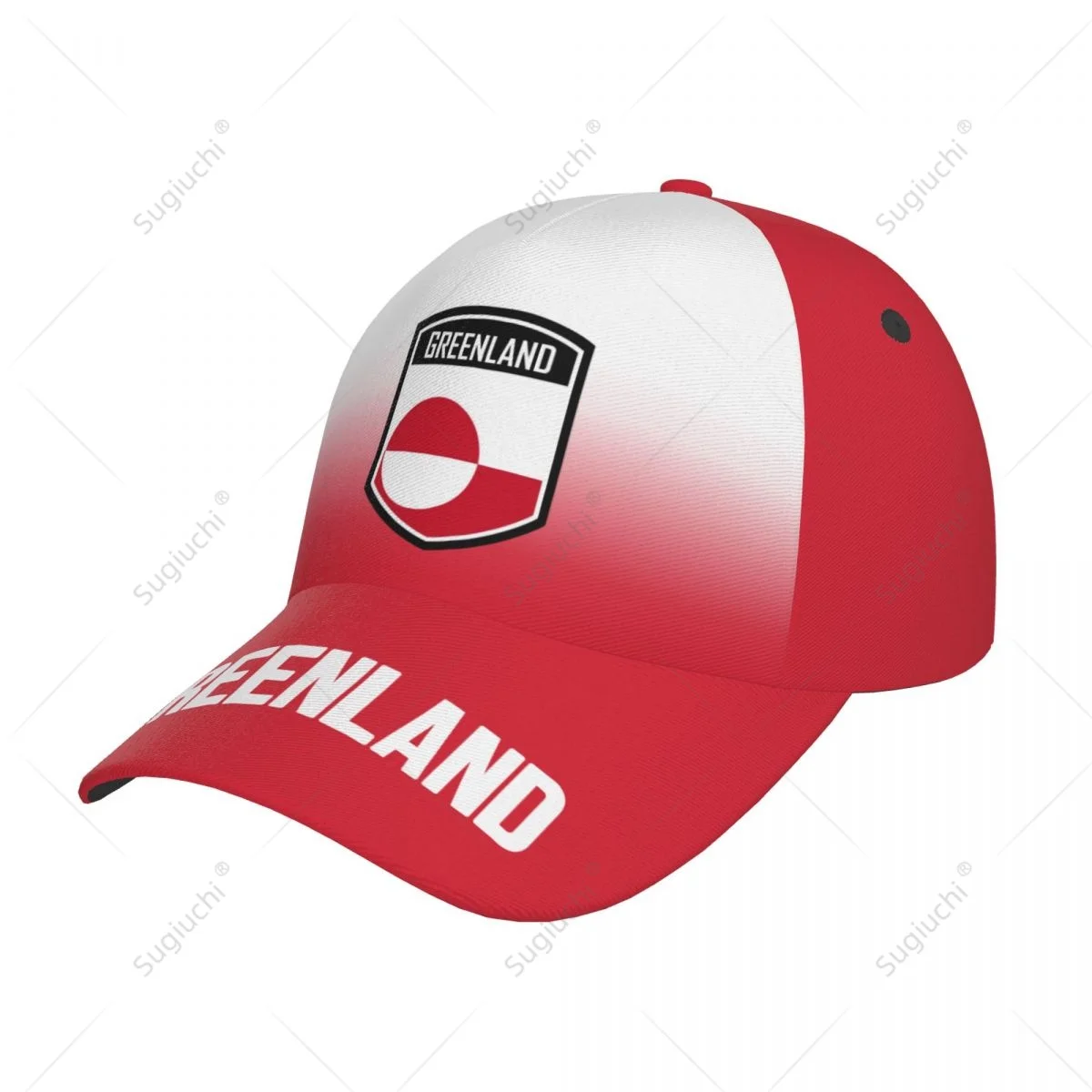 Gorra de béisbol unisex con bandera de Groenlandia, color degradado, impresión 3D para tenis, bicicleta al aire libre, bicicleta, golf, béisbol, fanáticos de los deportes
