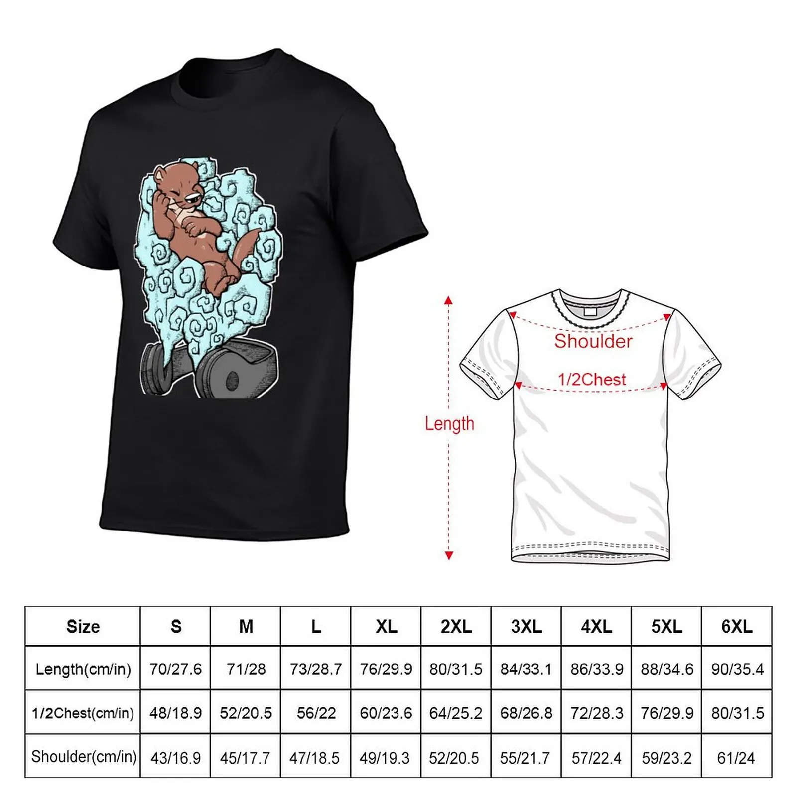 Lullaby Otter T-Shirt korean fashion Blouse anime figures cotton graphic tees mens graphic t-shirts