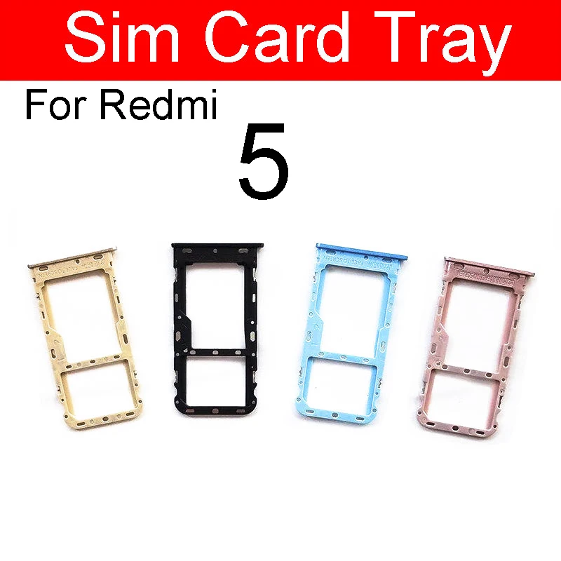 Sim Card Tray Holder For Xiaomi Redmi 5 5Plus Micro SD Reader SIM Card Slot Adapter Replacement Repair Part Note 5 5Pro Sim Card