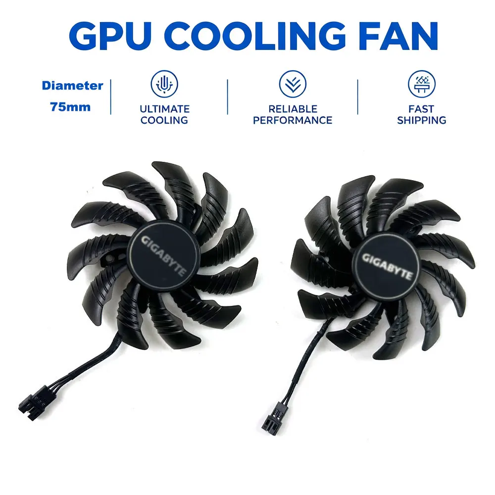 НОВЫЙ Вентилятор охлаждения 75 мм 3PIN PLD08010S12H для видеокарты Gigabyte GTX1650 4GB Windforce