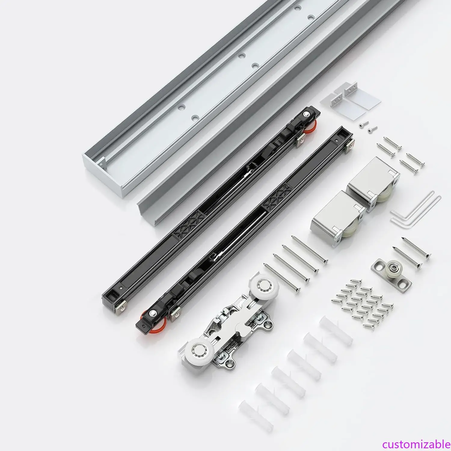 

Concealed Sliding Barn Door Hardware with Soft Close (38" Track)