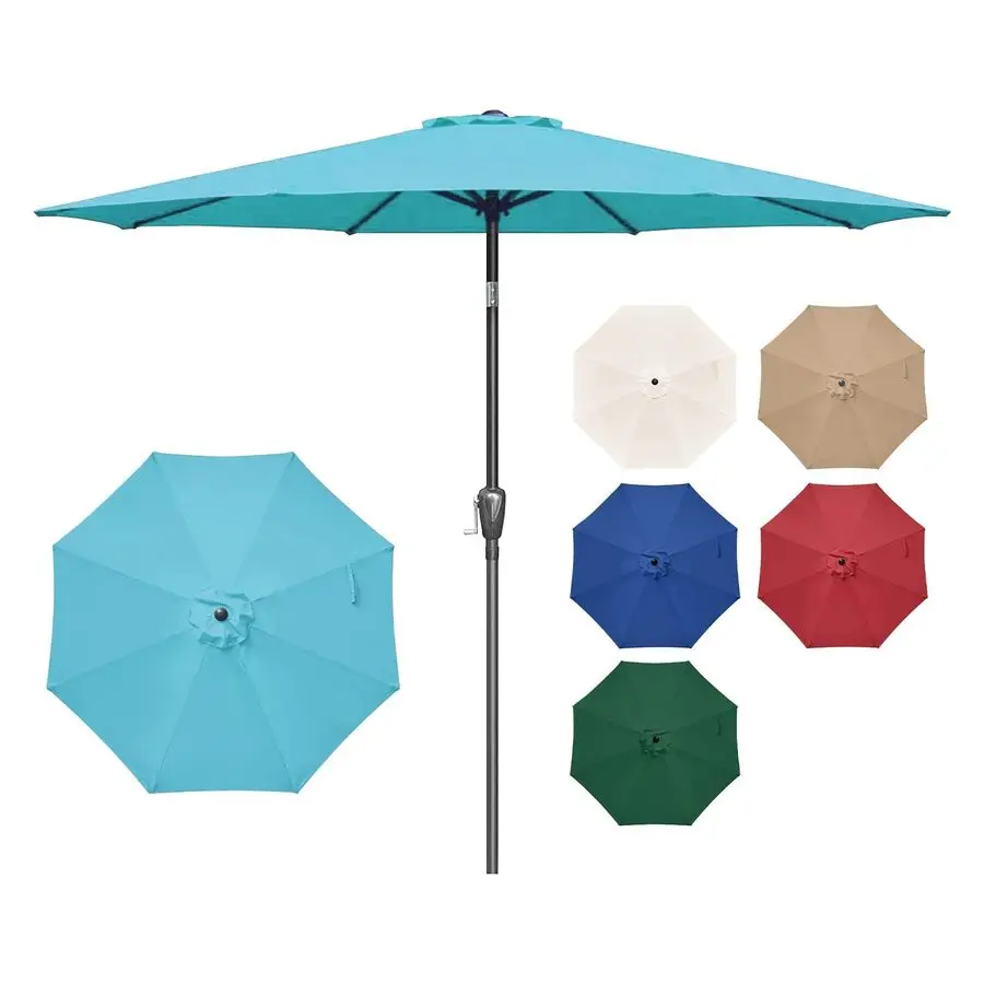 

Umbrella Outdoor, UV Protection Sunshade with Push Button Tilt Crank and 8 Sturdy Ribs, for Table Garden Lawn Beach Pool