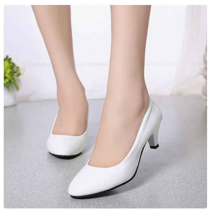 

Summer Women heels shoes woman Women's Black Red Leather High Heels Fashion Pointed Toe Ladies Party Shoes Women's high heels