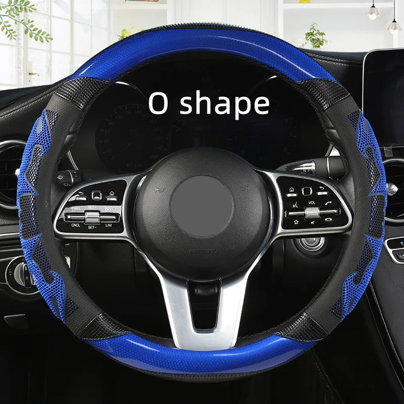 O/D Shape Carbon Fibre Leather Car Steering Wheel Cover Four Seasons Steering Wheel Hubs For VW GOLF 7 2015 POLO JATTA