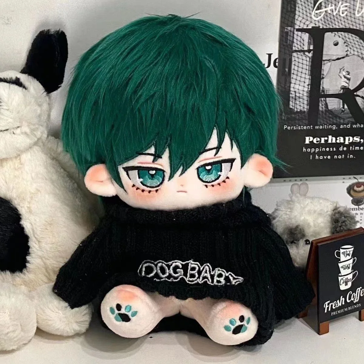 20CM Game Anime Rin Itoshi Green Hair Cute Soft Cosplay Plush Doll Stuffed Body Dress up Game Cotton Pillow Toys Gift