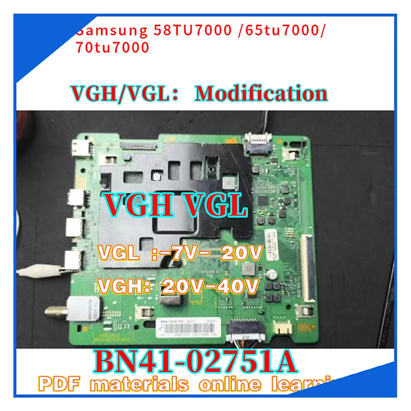 Samsung 58TU7000/65TU/70TU7000/Samsung RU KU TU solves the abnormal horizontal line fault of broken Y color and modifies VGH VGL