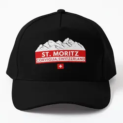 St Moritz Corviglia Switzerland Ski Snow  Baseball Cap Hat Women Bonnet  Fish Mens Hip Hop Summer Black Sun Casual Sport