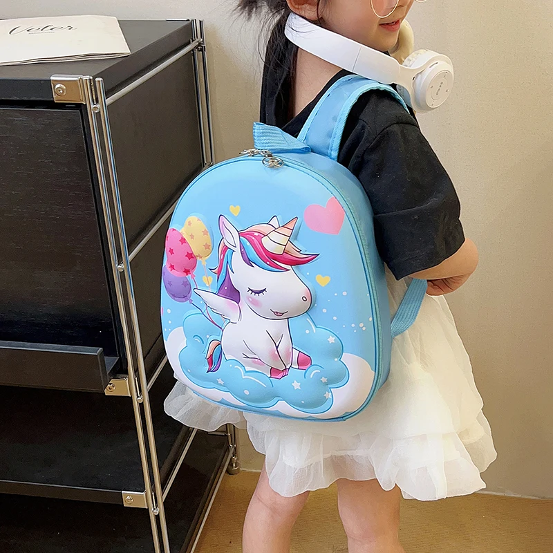 Cartoon unicorn Backpack Kindergarten Schoolbag EVA Eggshell Children\'s School Bag 2-5 Years Old Girls Book Bag Kids Backpack