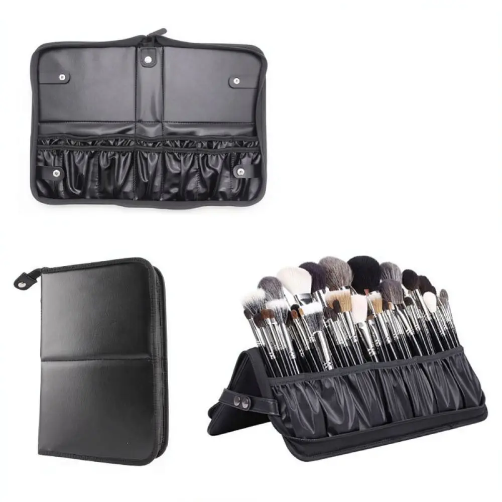 Large Capacity Makeup Brush Organizer Pouch Foldable Stand Cosmetic Tool Storage Case Professional Artist Portable Bag Kit