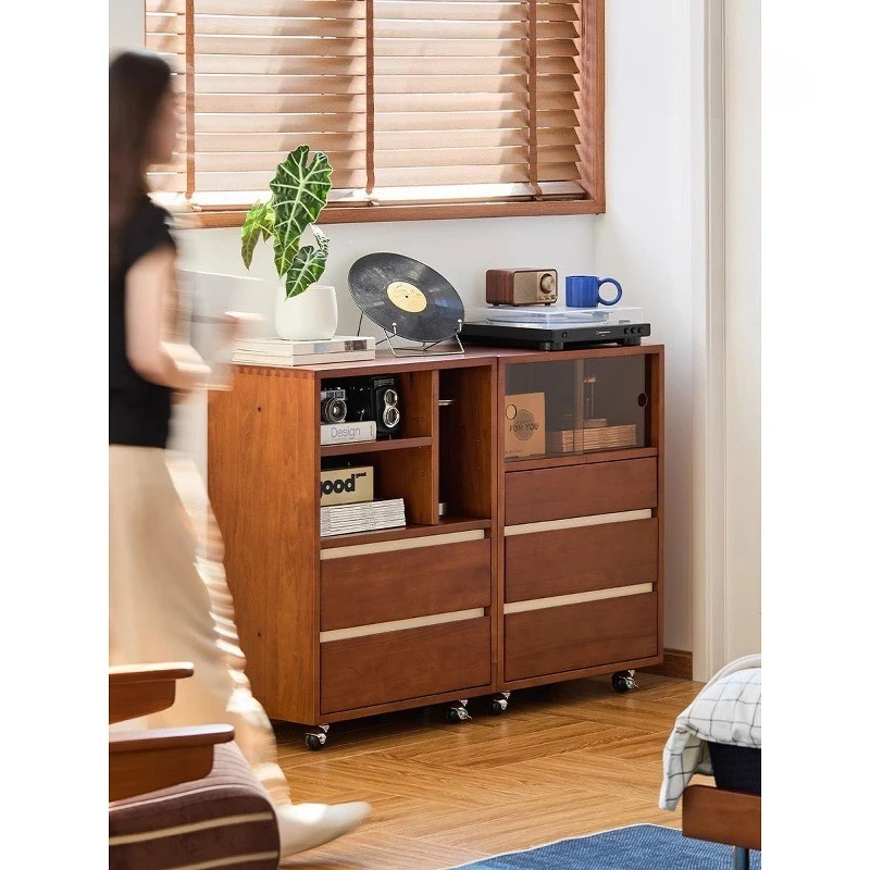 antique removable side cabinet, living room, bedroom against the wall, multi-functional storage drawer cabinet