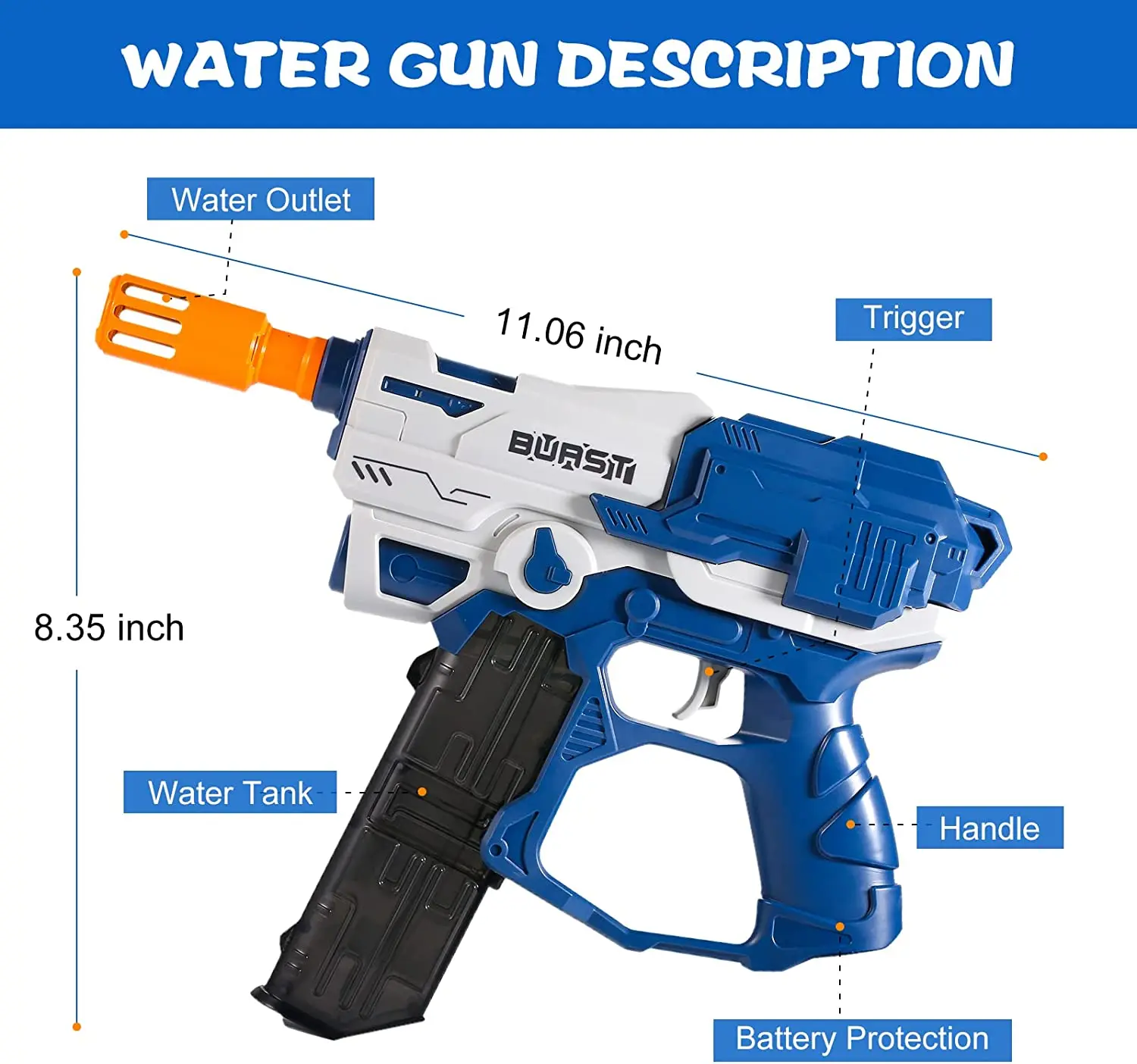 New Electric Water Gun Automatic Water Soaker Gun Water Guns for Adults & Kids Water Blaster Gun Outdoor Toys Swimming Pool Toys