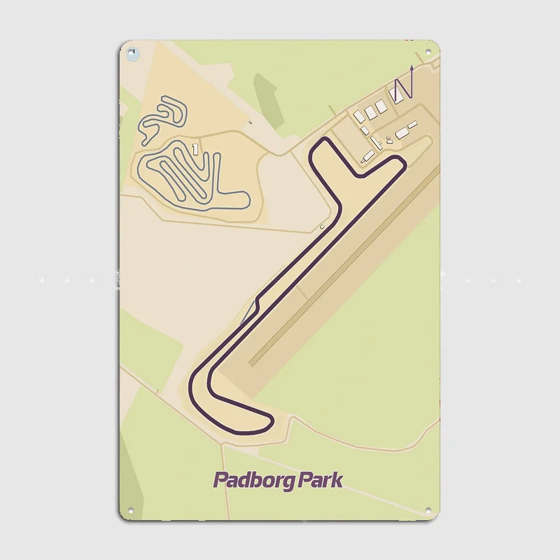 Padborg Park Race Track Map Poster Metal Custom Sign Indoor Decor Pub Club Room Decoration Bar Posters Home Wall Decor