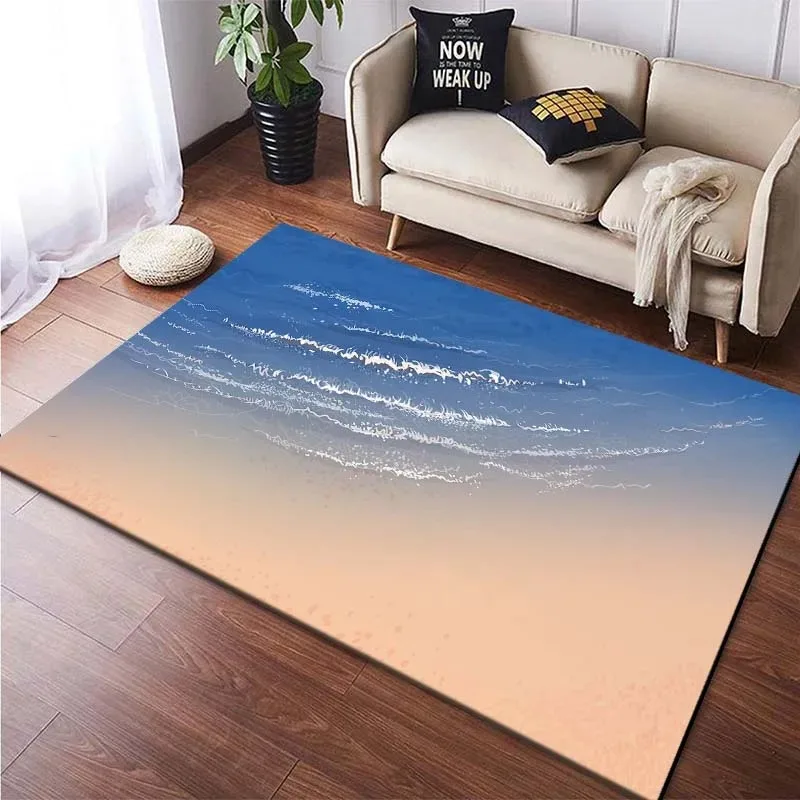 Beach Pattern Floor Mats Door Front Decoration Home Living Room Floor Mats