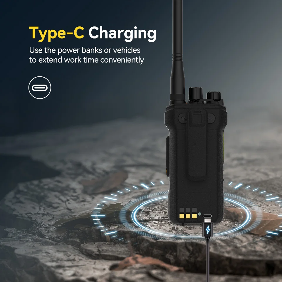 Retevis Ailunce HA1G GMRS Handfunkgerät mit Kabel, IP67 wasserdicht, NOAA Wetterwarnung, 2800mAh Akku, Repeater-Funktion – Detail 9