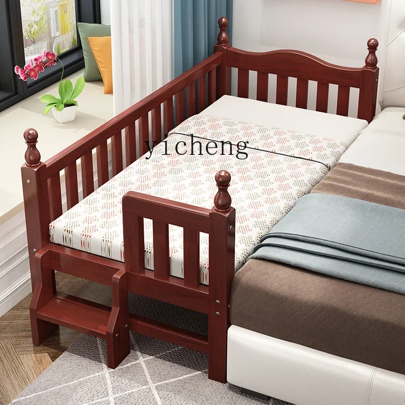 Beech Splicing Bed Children's Bed Crib Widened Customized Yanbian Splicing Bed