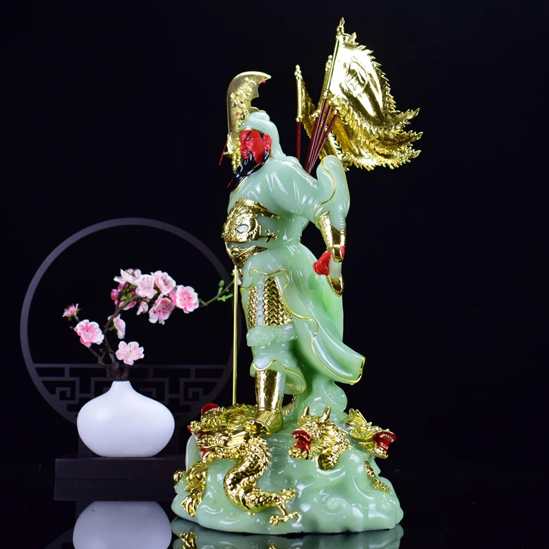 كبير جنوب شرق آسيا عالية الجودة الثروة الله متجر المنزل شركة 9 التنين الأحمر قوان قونغ غوان إيه يي حسن الحظ اليشم التذهيب تمثال