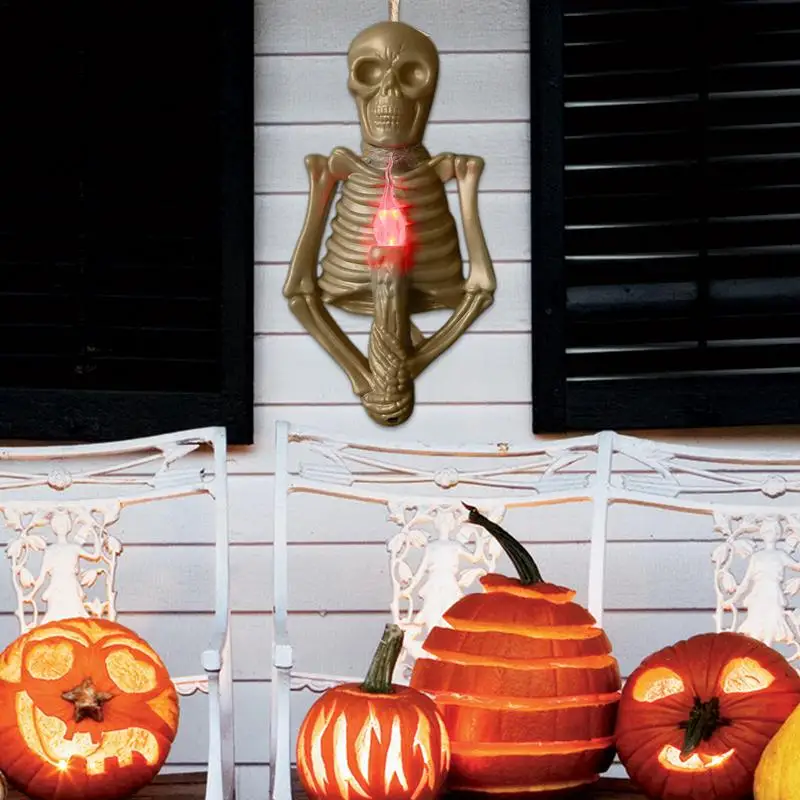 

Skeleton With Light Halloween Skeleton Skull Lights Home Porch Yard Skeleton Decorations For Halloween Indoor Decor