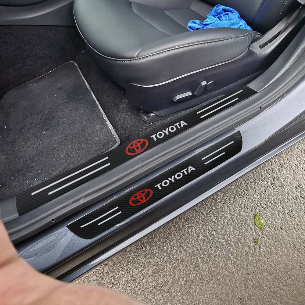 4 шт., защитные пороги из углеродного волокна для Toyota TRD Corolla CHR Yaris Auris Rav4 Hilux Prius Avalon