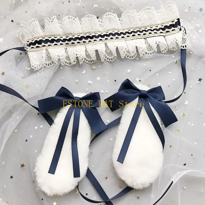 49mf Sweet en dentelle Bande bandoulière Détachable en peluche Rabbit Eaure cerce