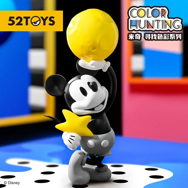 2024 Disney Mickey Looking For Color Series Blind Box Toy Black And White Mickeymouse Desktop Decor Cute Cartoon Figure Kid Gift