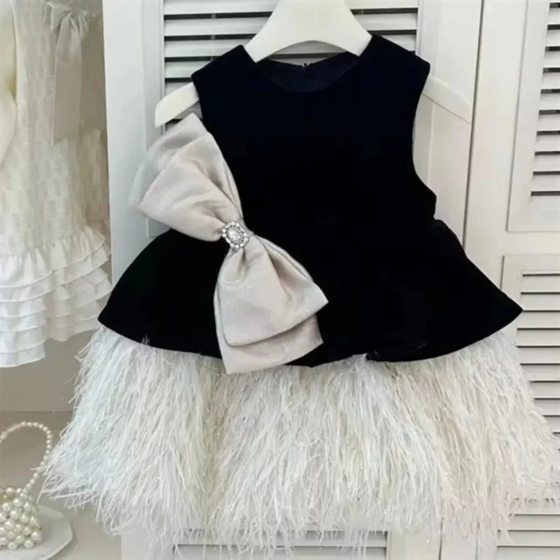 Kids Piano Recital PerformanceBirthday Party Host Pageant Tutu Gown Costume Outfit Girls Formal Evening Dress Children Princess