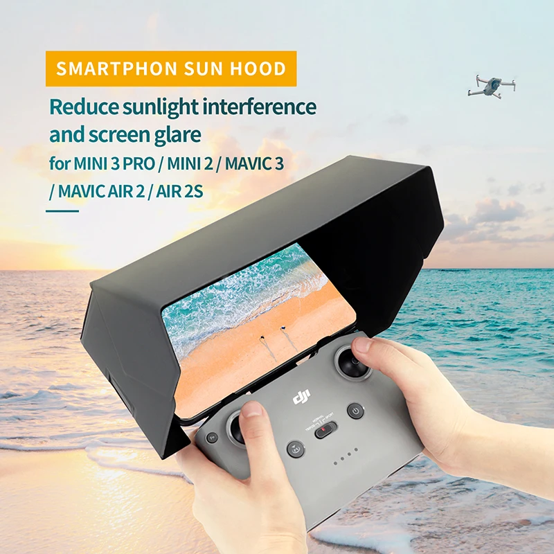 DJI Air 2S/Air2/Mini 2 Remote Control Smart Phone Screen Sun Hood for DJI Mavic 3/Mini 3 4 Pro Visor Light Barrier Accessories