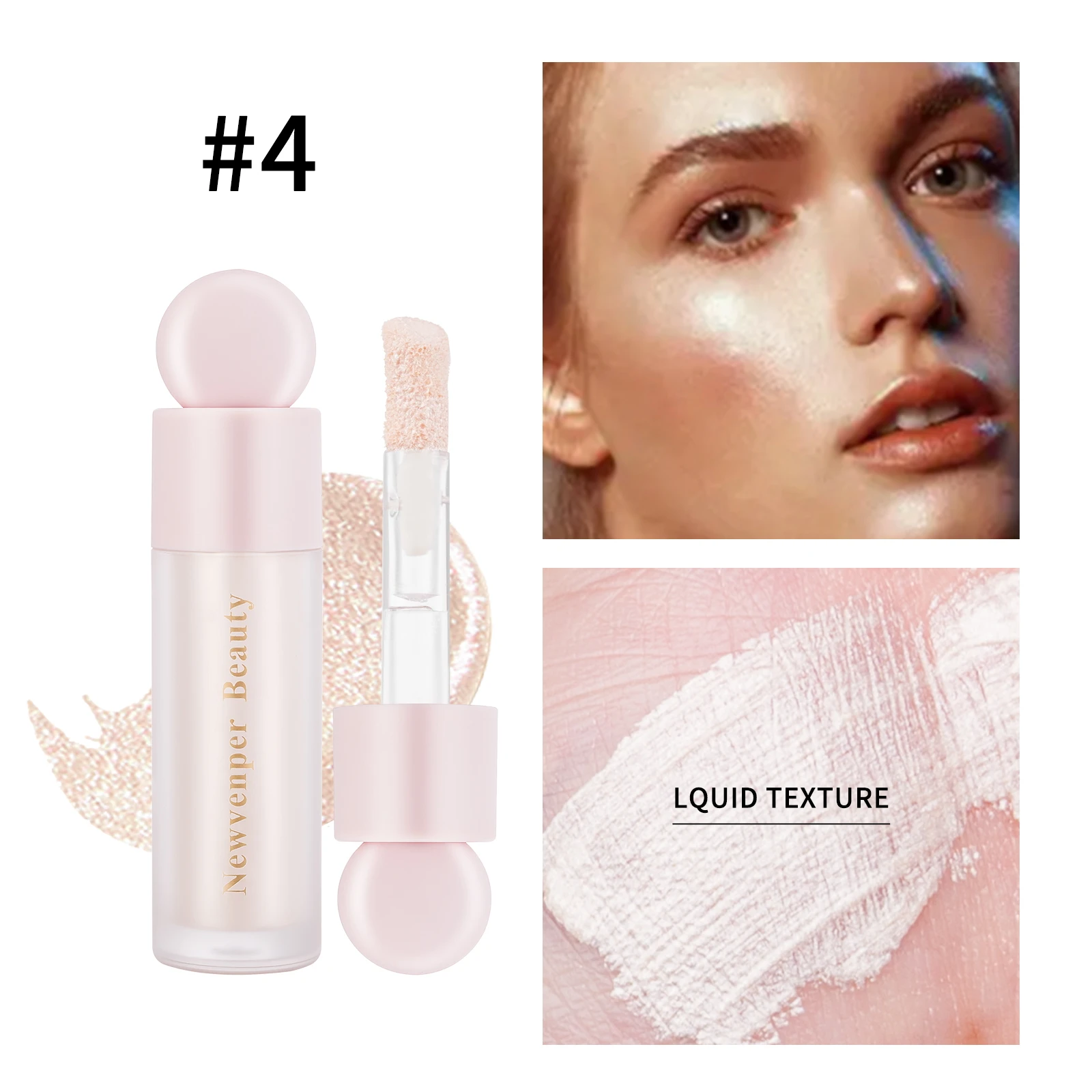 Vloeibare Markeerstift + Vloeibare Blush + Vloeibare Contour Voor Gezicht & Lichaam, Hoge Glanzende Afwerking, Natuurlijke Gloed Vloeibare Luminisator Make-Up