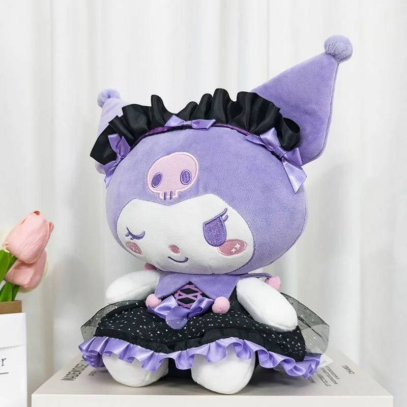 Sanrio Princess Kuromi Plushie Toys Dolls Cute Cartoon Stuffed Dolls Birthday Christmas Gift Toys Kawaii Girls Lovely Plush Toys