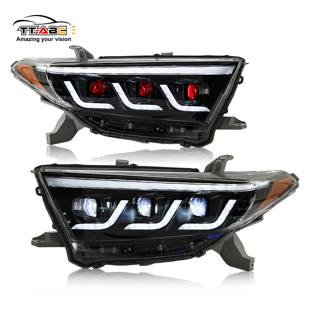 

TT-ABC заводская индивидуальная фара Demon Eyes для Toyota Highlander 2011-2014 годов в сборе фар DRL последовательный указатель поворота