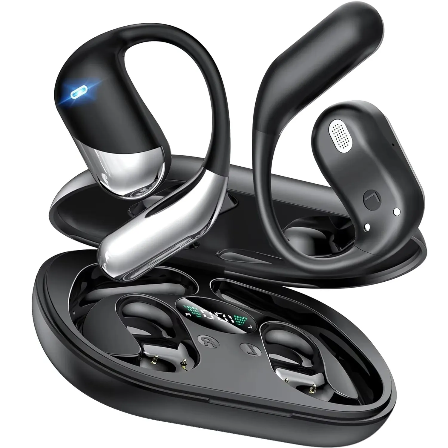 144 Languages AI Translation Earbuds,Bluetooth 6.1 Headphones Translator,Smart Mode Touch Screen Real-Time Earphones Fit Work