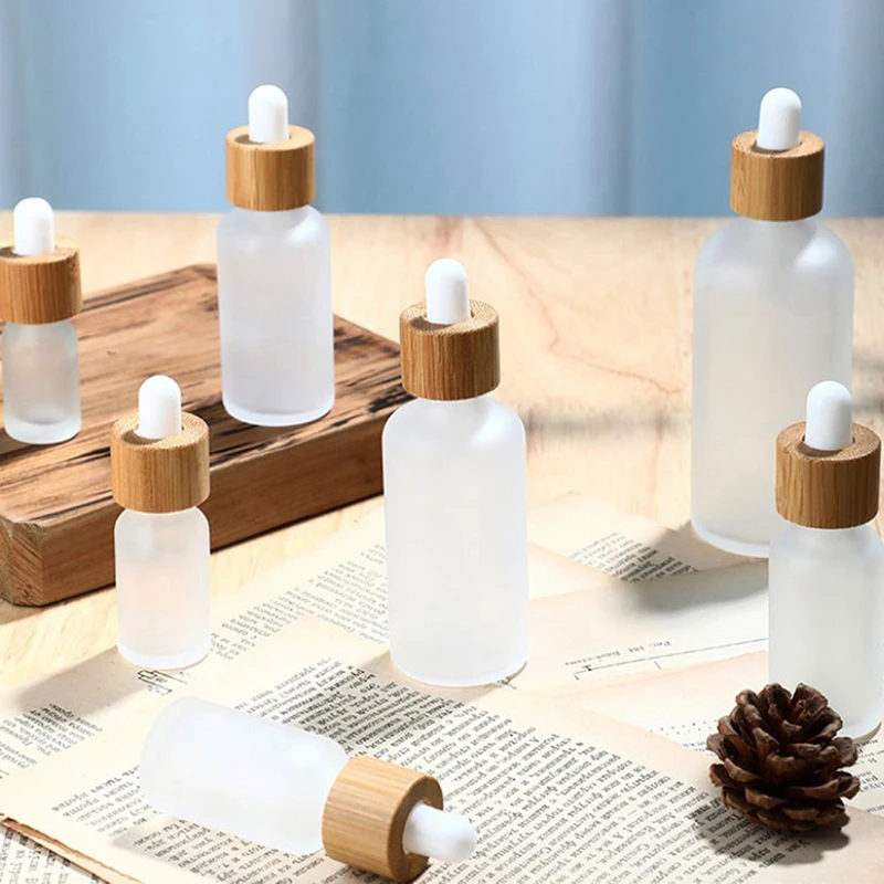 Vials Essential Oil Bottles 1Pc 5-100ml Frost Glass Dropper Bottle Empty Cosmetic Packaging Container