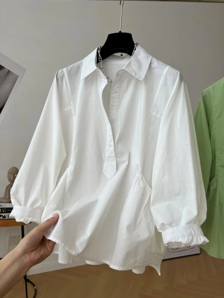 Camicia ampia a maniche lunghe da donna 2025 Primavera Nuovo Harjauku Vintage Streetwear Camicetta oversize Top eleganti