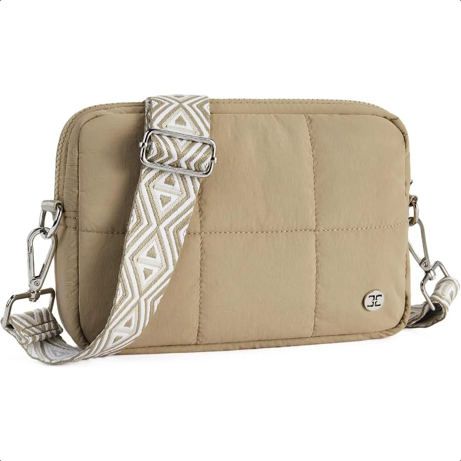 

Telena Crossbody Bags for Women Cross Body Purse with Guitar Strap Lightweight Puffer Shoulder Bag for Travel