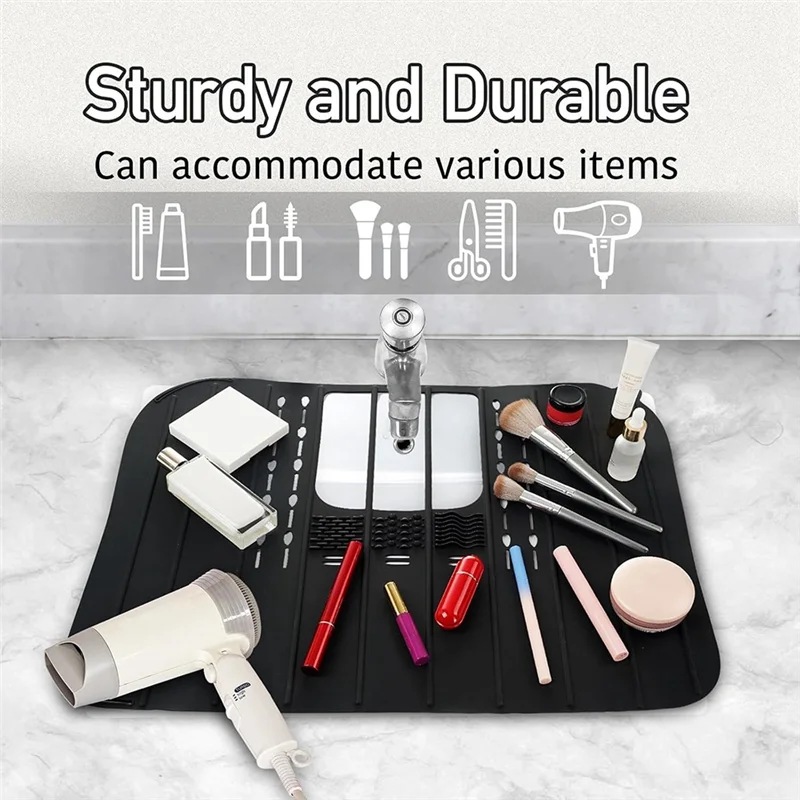 

ABZS Складной коврик для раковины Компактный органайзер для ванной комнаты Коврик для чистки кистей для макияжа