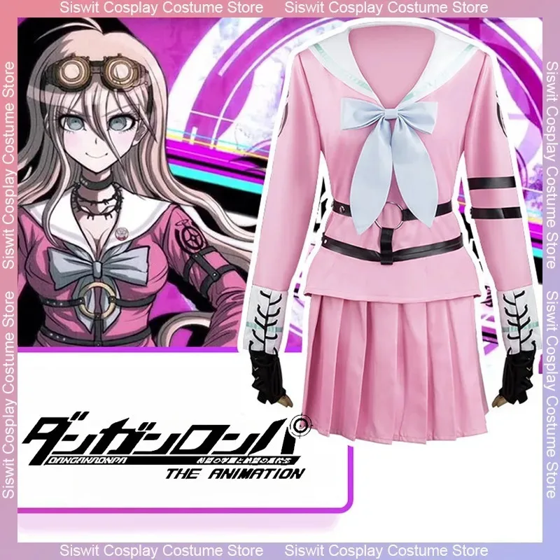 أزياء أنيمي دانغانرونا V3 ميو إيروما التأثيرية الزي المدرسي الملابس والاكسسوارات مجموعة كاملة فستان حفلات الكرنفال فتاة Suitsx;8