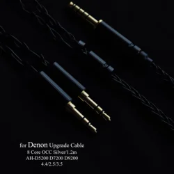 8 Core cable for Denon AH-D5200 D7200 D9200 Cable 2.5 4.4 Balance with MIC Earphones OCC Silver Plated Upgrade