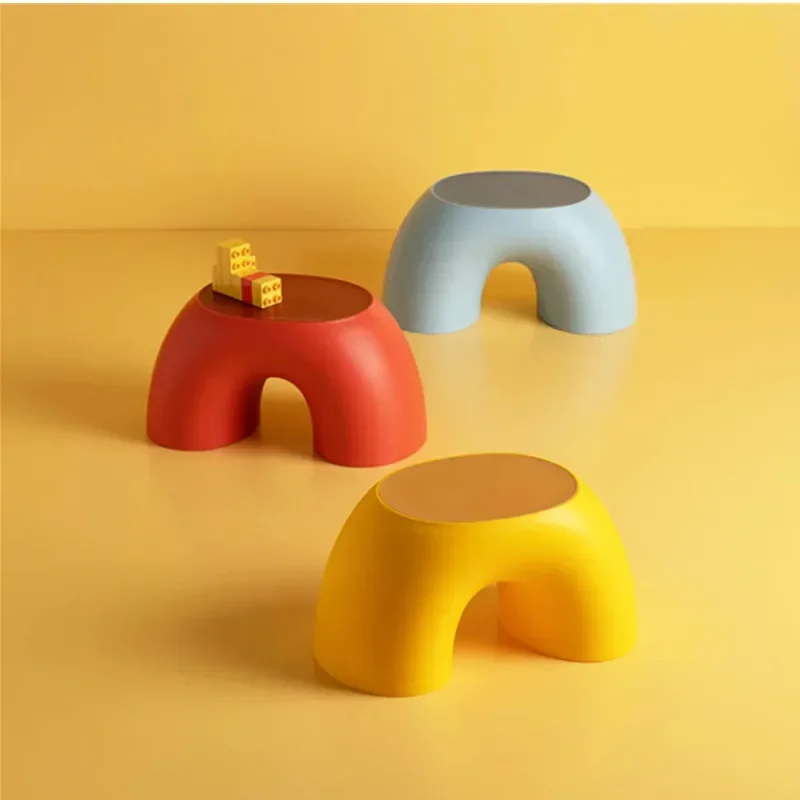 1PC Original Home Chair Children Stool Footboard Indoor Decor Bathroom Furniture Rainbow Toy Sofa Kids Girl Boy Gift Shoe Tool