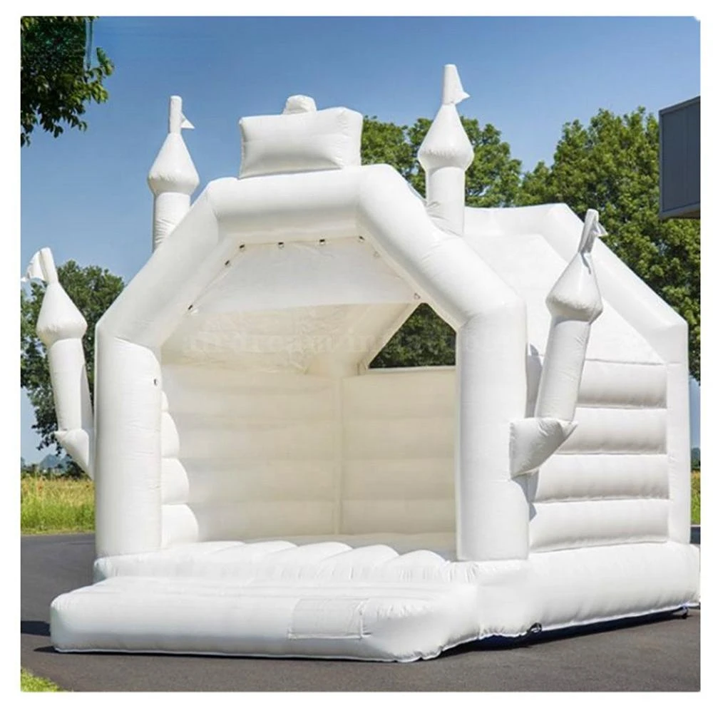 Castelo inflável de casamento branco, casa de salto, jumper, novo modelo 4m/5m, castelos infláveis, bouncer