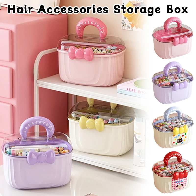 

Jewelry & Hair Organizer Box Compact Travel Storage for Earrings Bracelets Clips Necklaces Multifunctional Makeup Accessories