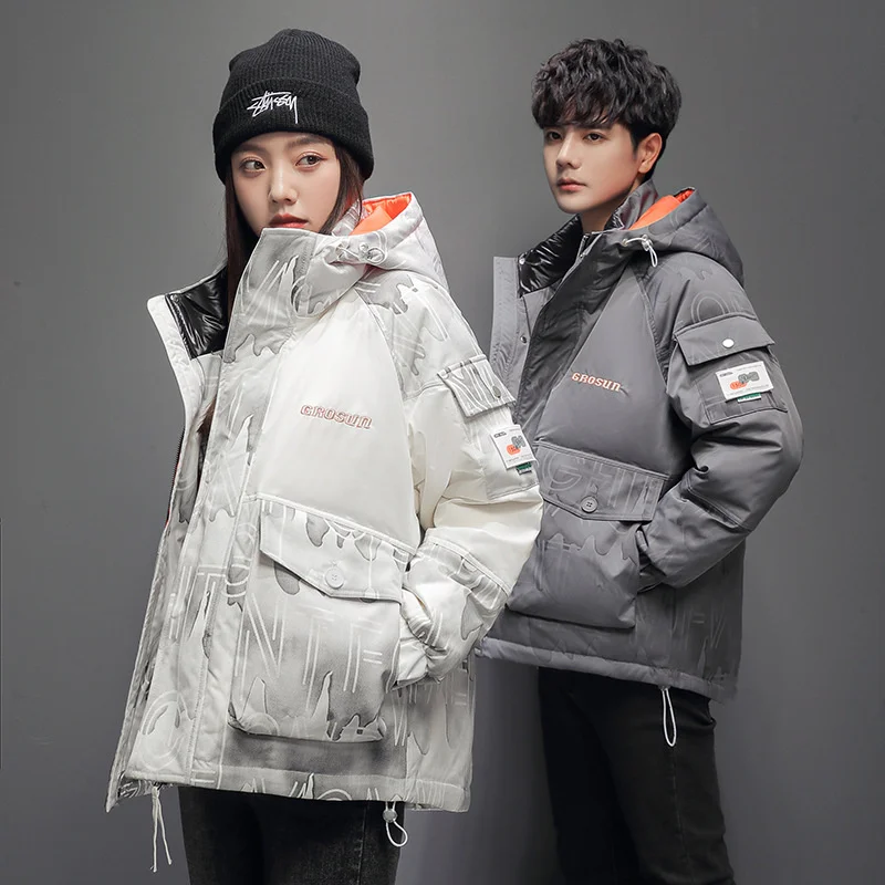 Winter Jackets for Men and Women Down Men's Trend Hooded Puffer Lovers' Overcoat Thickened Warm Ropa Hombre