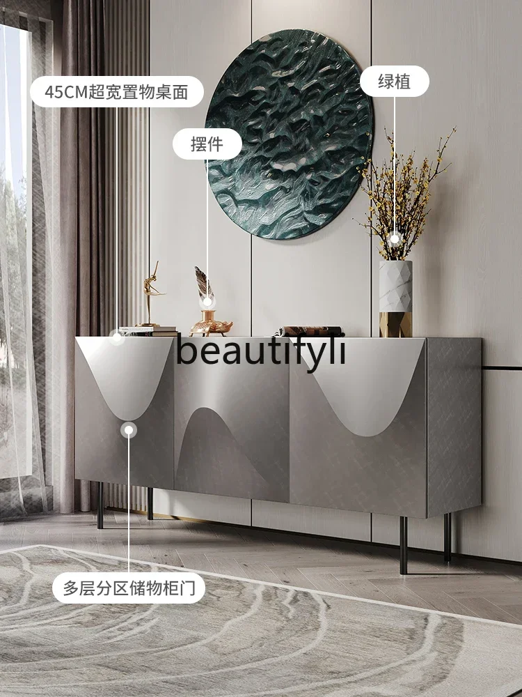 

1184 Italian light luxury door cabinet living room against the wall paint decorative cabinet modern simple creativity