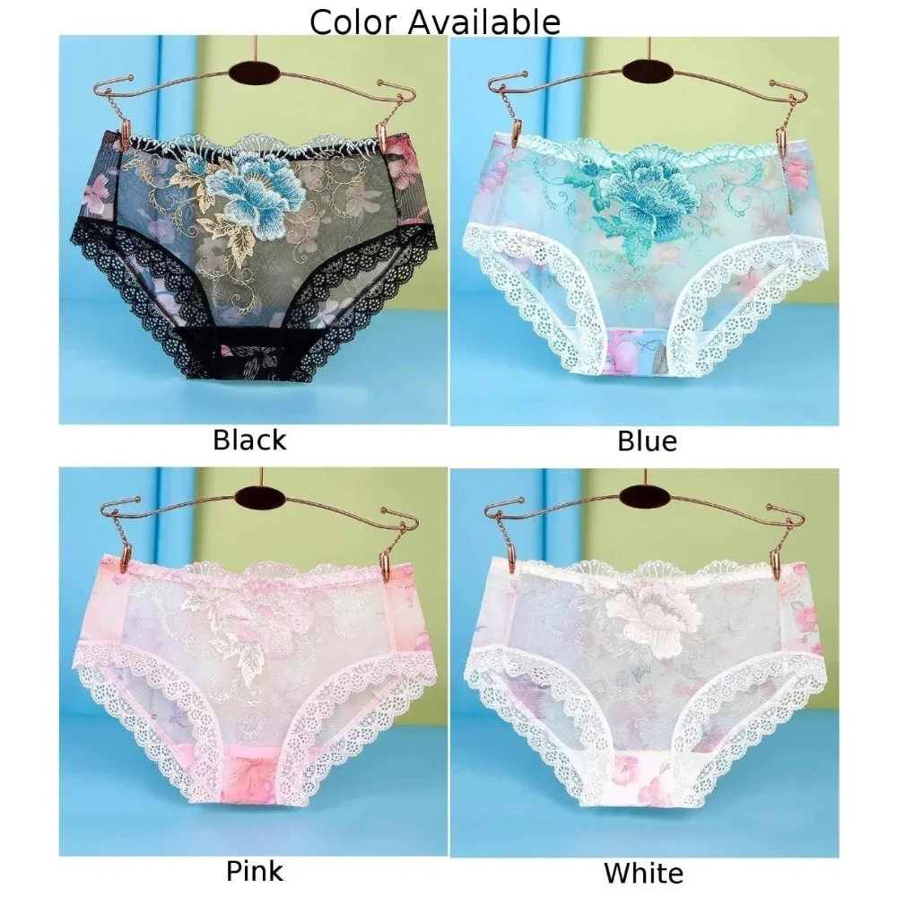 Women Sexy Lace Embroidery Panties Briefs Bragas Mujer Transparent Underwear Skin-Friendly Lingerie for Ladies Underpanties - Image 6