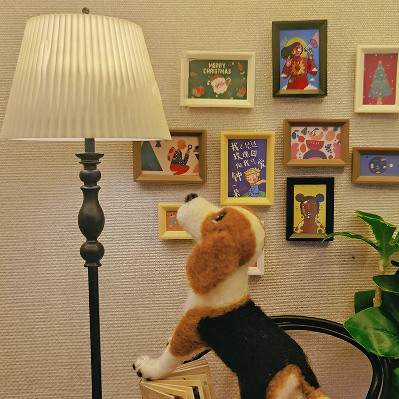 

Миниатюрная фоторамка для кукольного домика, настольная миниатюрная фоторамка с подвижным столом, модель кукольного домика, фоторамка