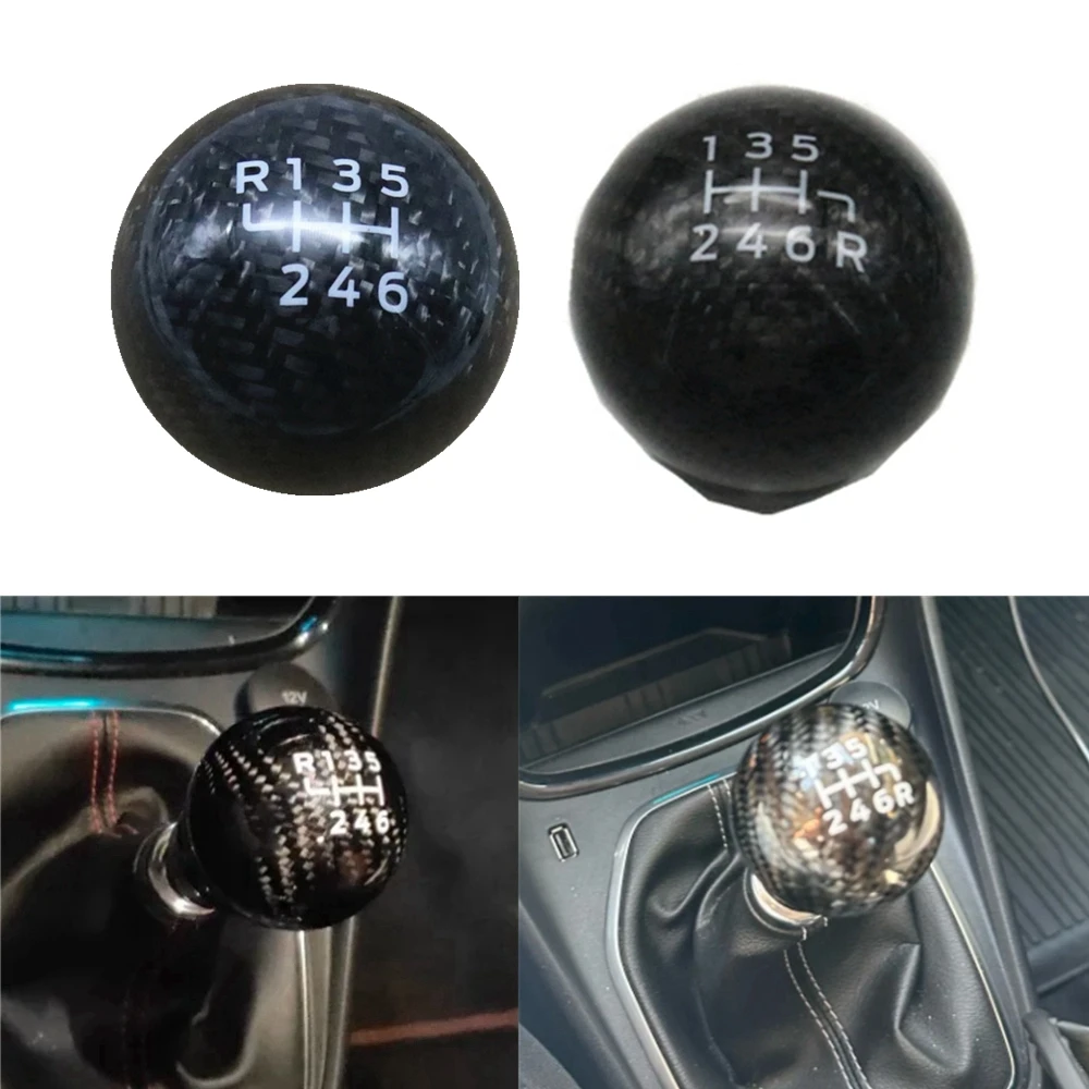 

Modify Manual 6 Speed Racing ST Real Carbon Fiber Gear Shift Knob Lever Shifter Handball For Ford Focus Fiesta RS ST line