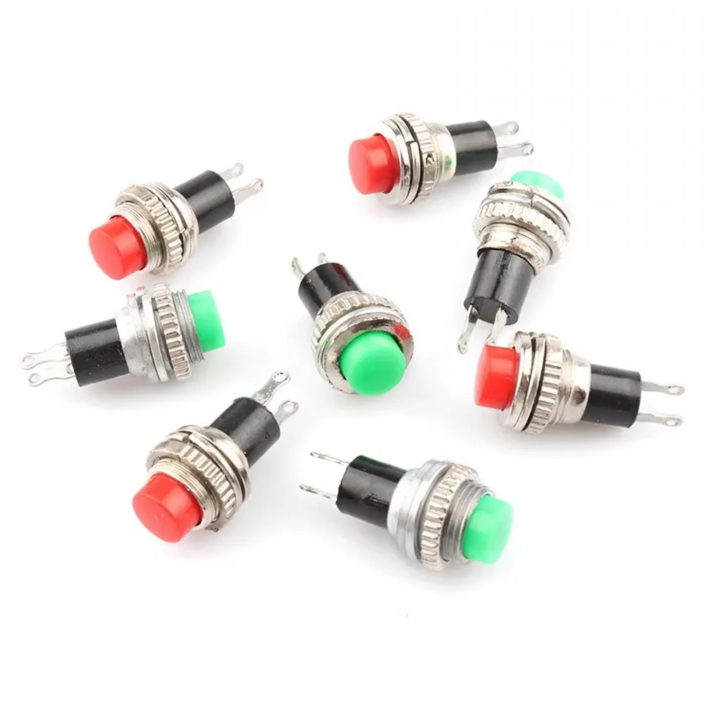 100Pcs 10mm DS-316 DS-314 Self-reset Push Button Switch Momentary 1A/125VAC 2PIN doorbell horn round power jog key switch